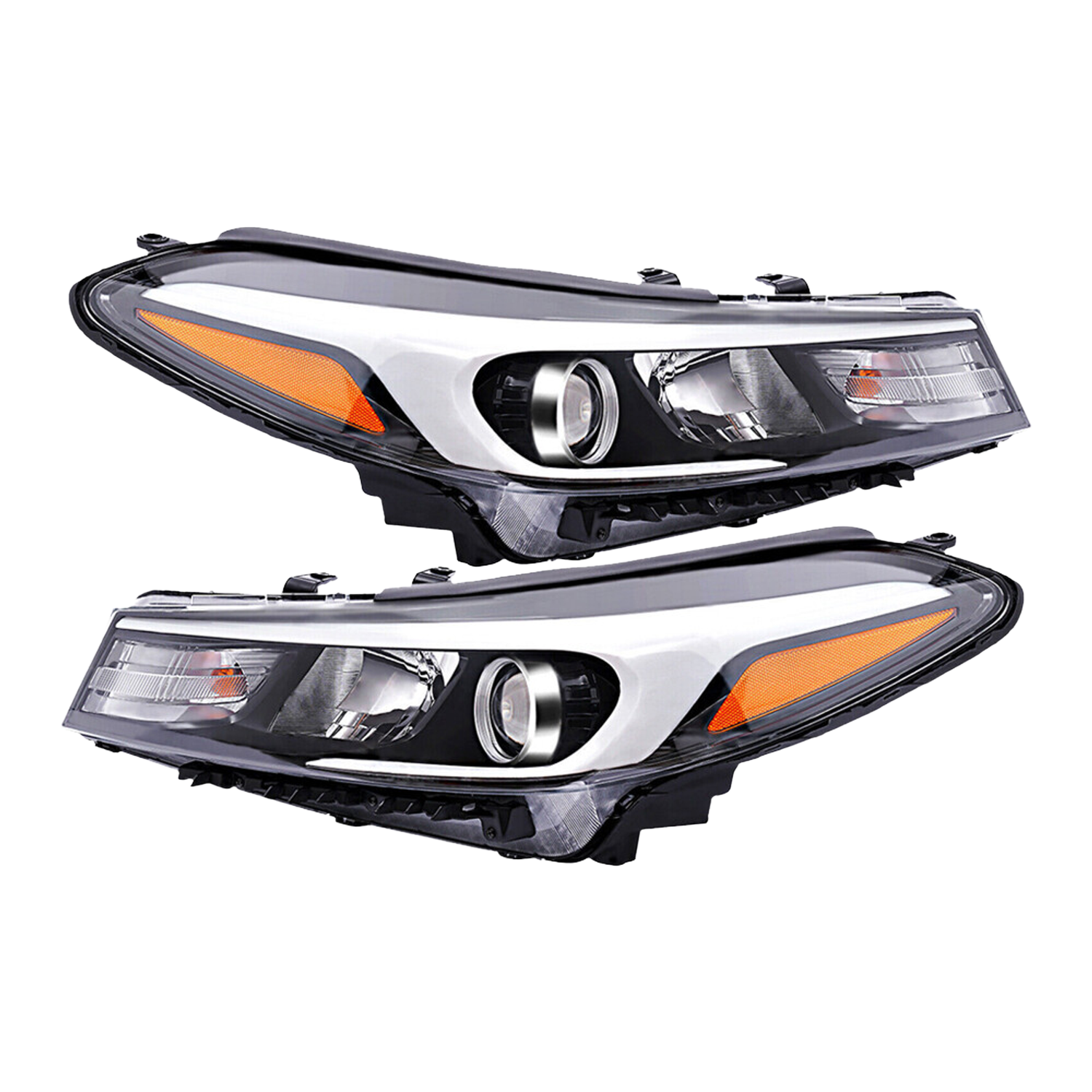 Top Gear Motors Black Halogen Headlight Pair Driver and Passenger Side for 2017-2018 KIA Forte Clear Lens