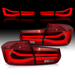 Top Gear Motors Black LED Tail Light Pair Driver and Passenger Side for 2017-2020 BMW G30 5 Series Red Lens