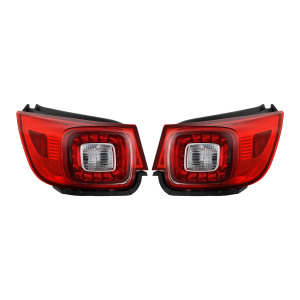 Top Gear Motors Chrome LED Tail Light Pair Driver and Passenger Side for 2013-2015 CHEVROLET Malibu Red Lens