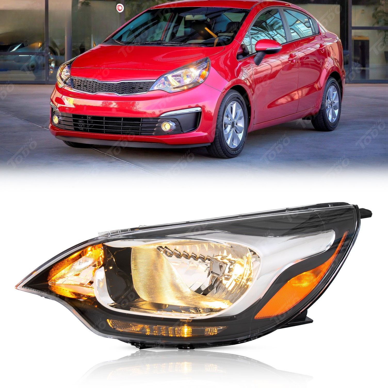 TYC 20-9229-00-1 Right Headlight Assembly for 2012-2014 Kia Rio KI2503154 - Image 4