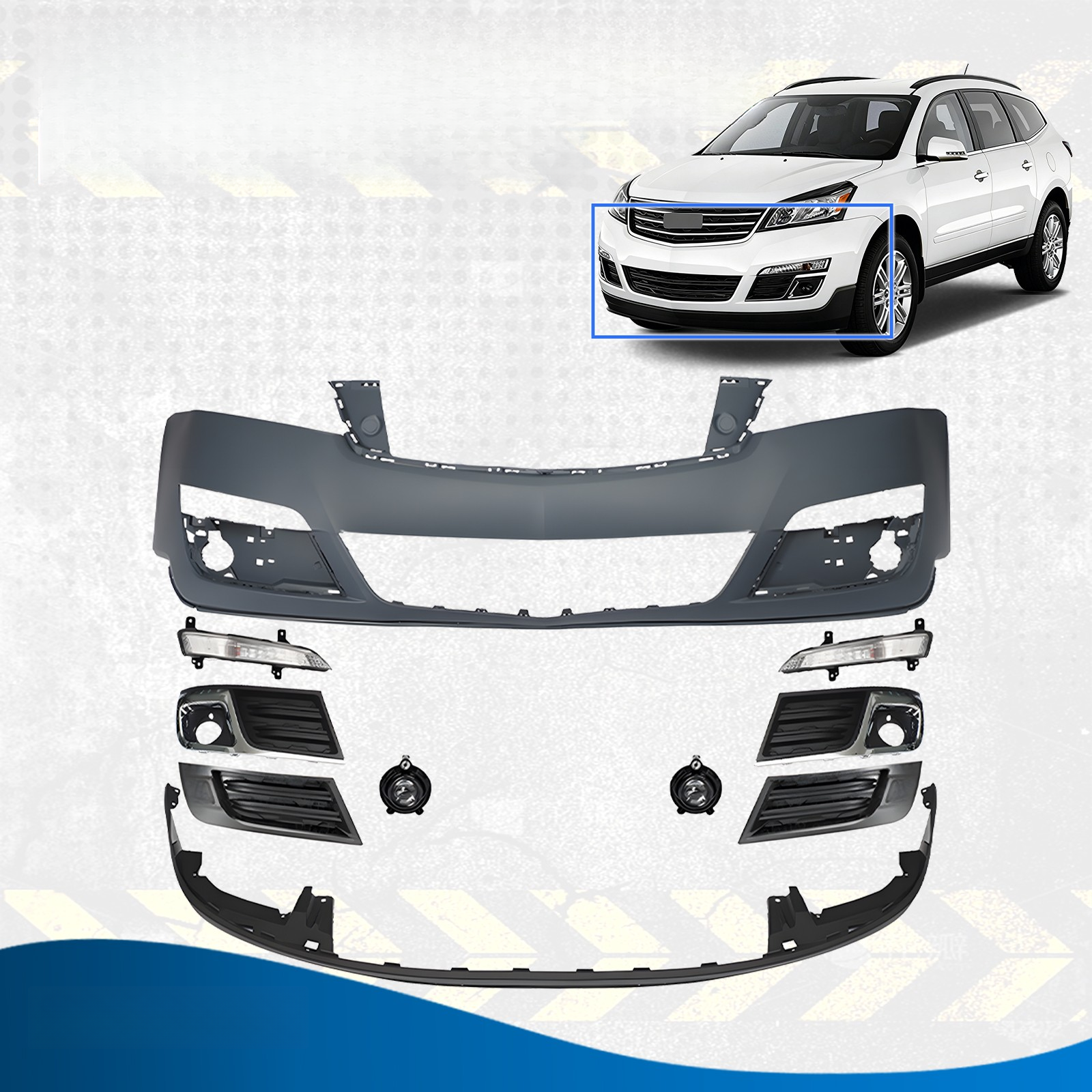 Top Gear Motors Front Bumper for 2013-2017 Chevrolet Traverse - Image 2