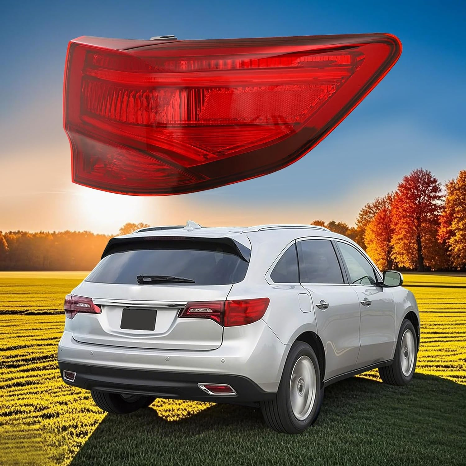 Top Gear Motors Halogen Passenger Side Tail Light Assembly for Acura MDX 2014–2020 Black Housing Red Lens Direct Replacement - Image 2