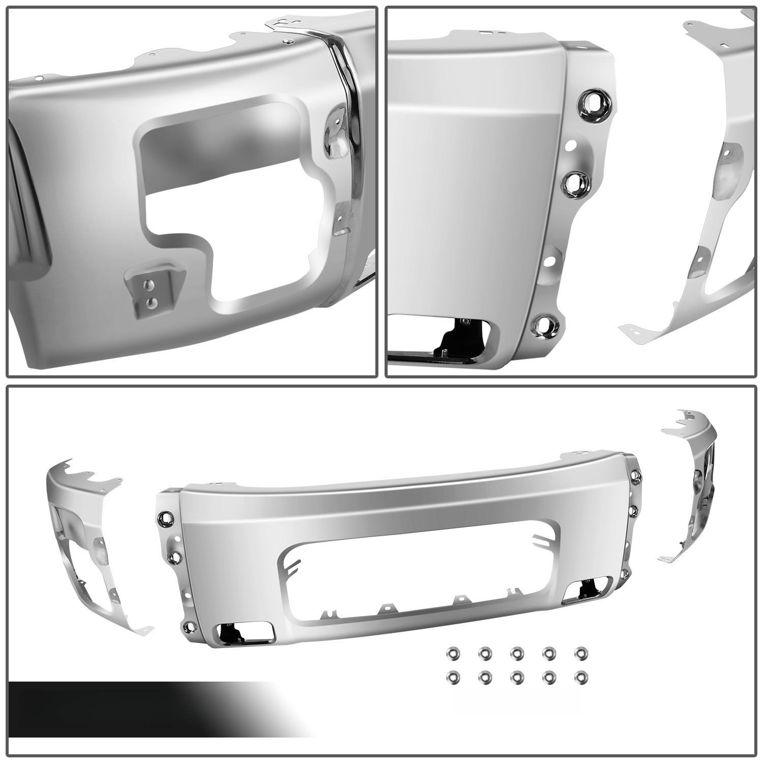 Top Gear Motors Polished Chrome Front Bumper Face Bar for 2005-2007 Nissan Armada, 2004 Nissan Pathfinder, 2004-2015 Titan Fog Cutouts - Image 5