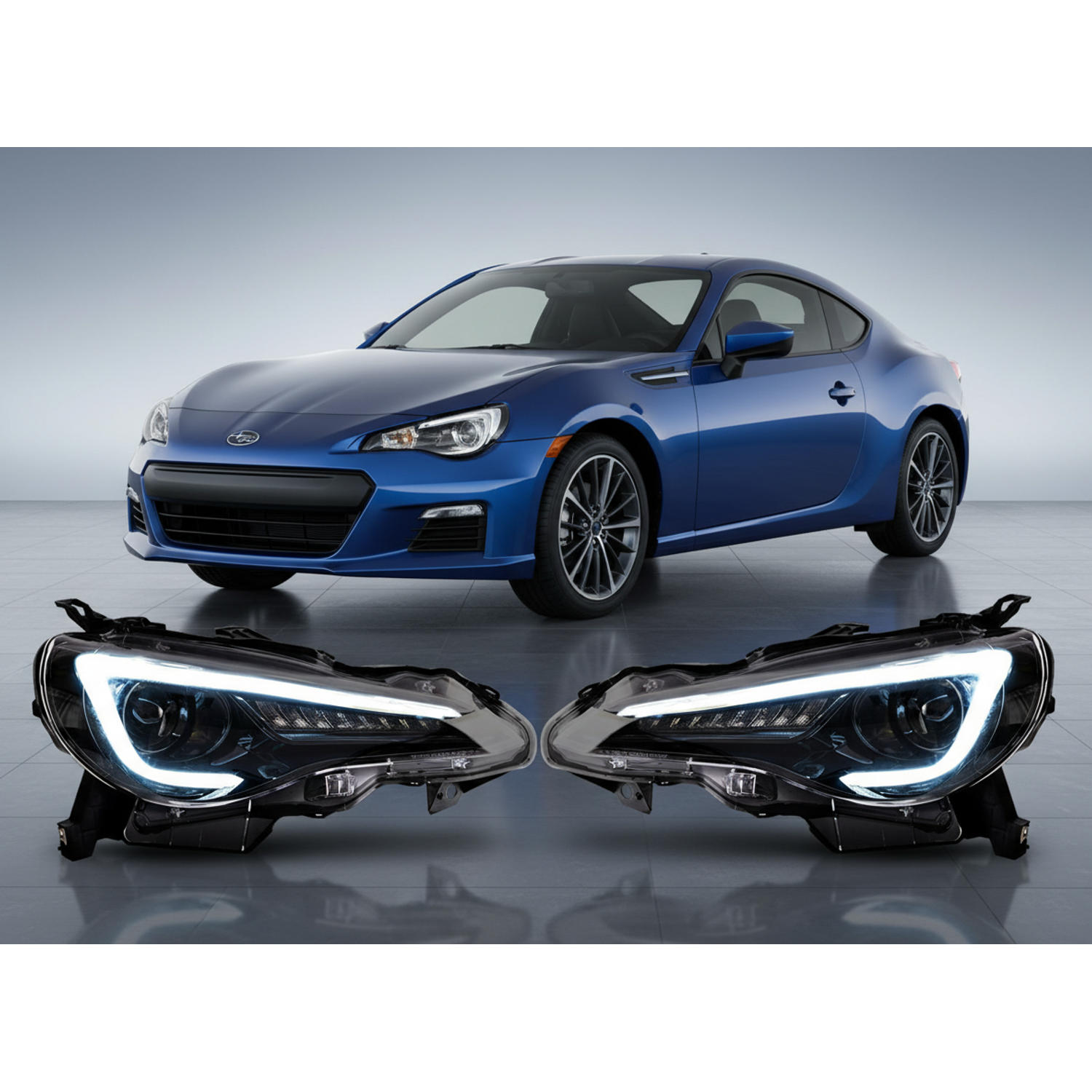Top Gear Motors Headlight Assembly Pair Left and Right for 2012-2020 Toyota 86 and 2013-2020 Subaru BRZ and Scion Fr-s Black Housing Clear Lens - Image 2