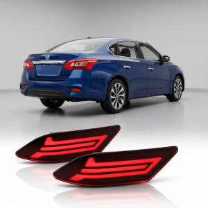 Top Gear Motors Red LED Rear Bumper Taillight Pair for 2016-2017 NISSAN Sentra, Left and Right, Set of 2