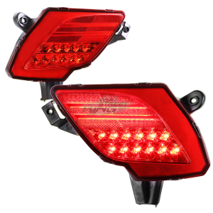 Top Gear Motors LED Rear Bumper Reflector Fog Light Pair for 2013-2016 Mazda Cx-5 Red Lens
