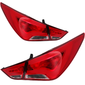 Top Gear Motors LED Tail Light Assembly Pair for Hyundai Sonata 2011–2014 Black Housing Red Lens