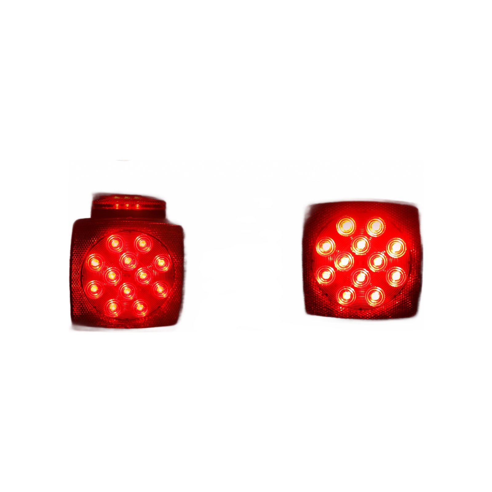 Top Gear Motors LED Square Submersible Trailer Taillight Pair Left and Right 12V Red Universal Boat Truck Marine