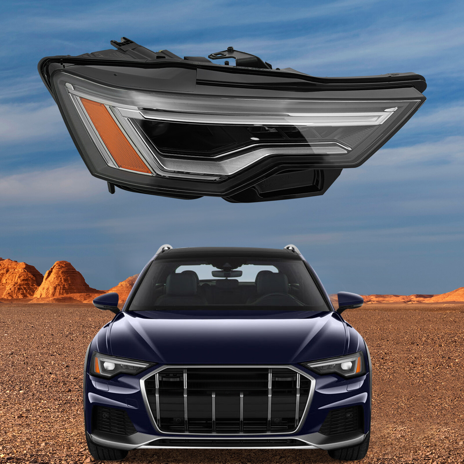 Top Gear Motors Black LED Headlight Passenger Right Side for 2019-2021 AUDI A6 Clear Lens - Image 2