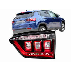 Top Gear Motors Black Halogen Tail Light Passenger Right Side for 2017-2025 JEEP Compass Red Lens