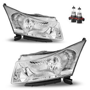 Top Gear Motors Halogen Headlight Pair Left and Right for 2011–2015 Chevrolet Cruze and 2016 Cruze Limited Chrome Housing Clear Lens