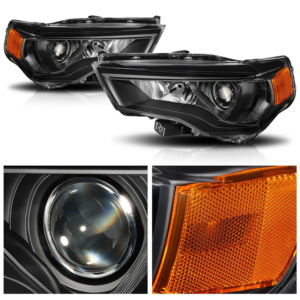 Top Gear Motors Black Halogen Projector Headlight Assembly Pair Left and Right for 2014–2020 Toyota 4Runner Clear Lens Amber Corner Signal
