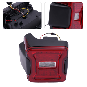 Top Gear Motors LED Tail Light Assembly for 2019-2022 Jeep Wrangler Driver Side Black Housing Red Lens