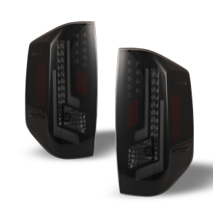 Top Gear Motors LED Smoke Tail Light Assembly Pair Left and Right for Toyota Tundra 2014–2021 Black Housing DRL