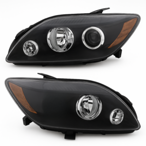 Top Gear Motors Halogen Halo Headlight Pair Driver and Passenger Side for 2008-2010 Scion tC Clear Lens