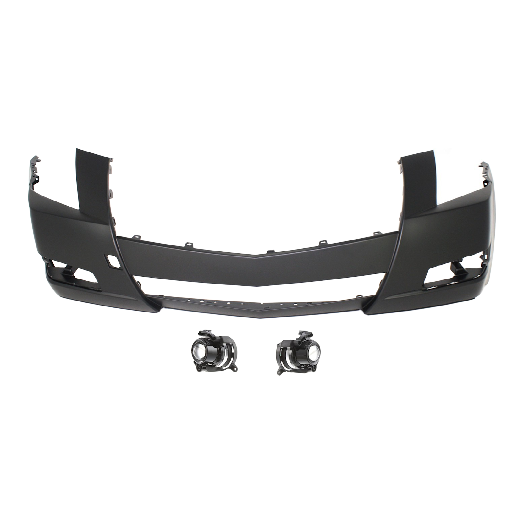Top Gear Motors Primed Front Bumper Cover Set of 3 with Fog Light Cut-out for 2008-2014 Cadillac CTS
