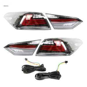 Top Gear Motors Black LED Tail Light Pair Driver and Passenger Side for 2018-2024 Toyota Camry Red Lens
