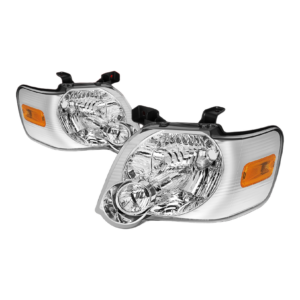 Top Gear Motors Chrome Halogen Amber Corner Headlight Pair Left and Right for 2006–2010 Ford Explorer and 2007–2010 Ford Explorer Sport Trac