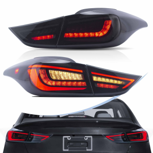 Top Gear Motors Black LED Smoked Sequential Tail Light Pair for 2011-2016 Hyundai Elantra Touring
