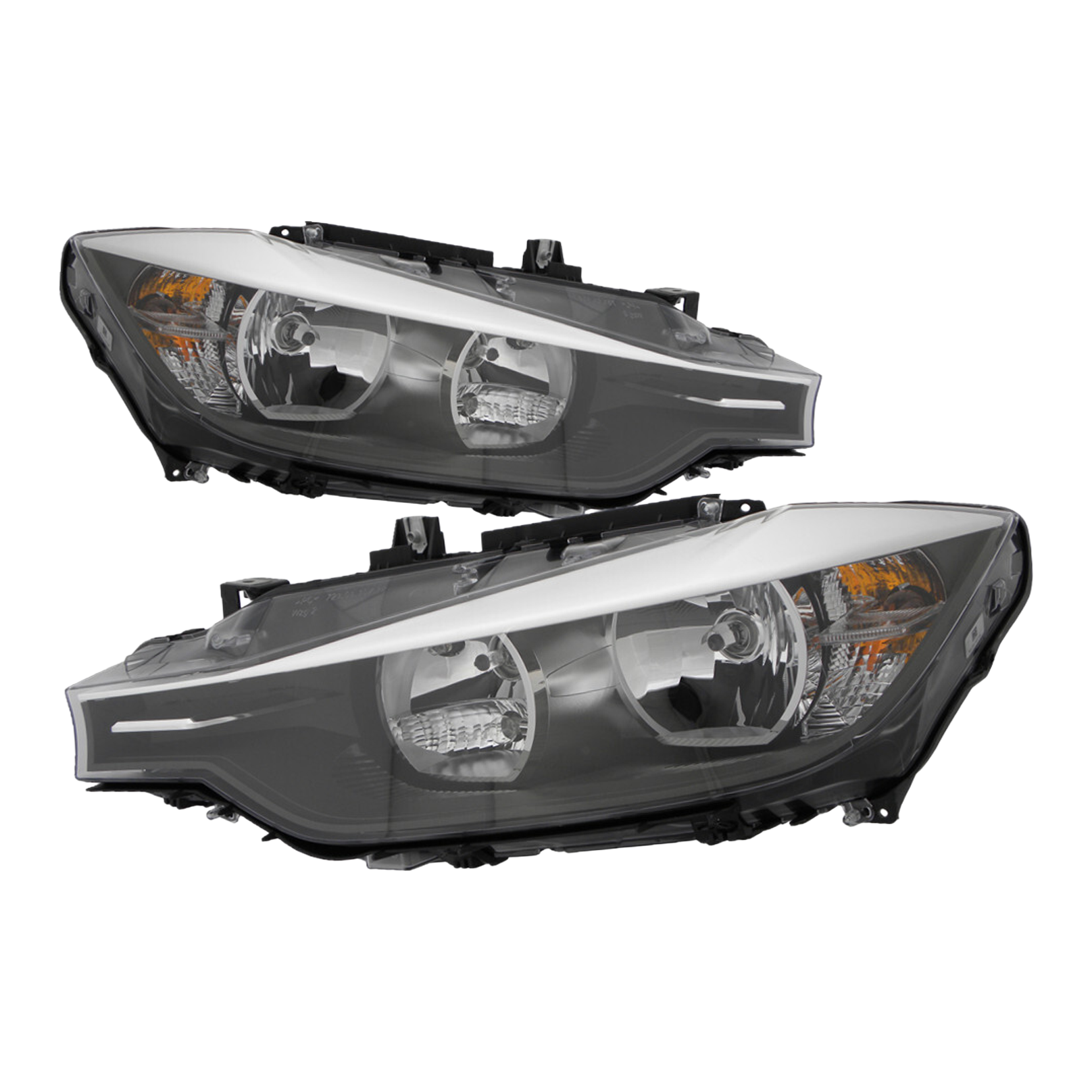 Top Gear Motors Halogen Headlights Lamps Set for 2012-2015 BMW 3-Series Driver and Passenger Side