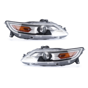 Top Gear Motors Halogen Projector Headlight Assembly Pair Left and Right for 2010-2012 Ford Taurus SE/SEL/Limited Chrome Housing Clear Lens