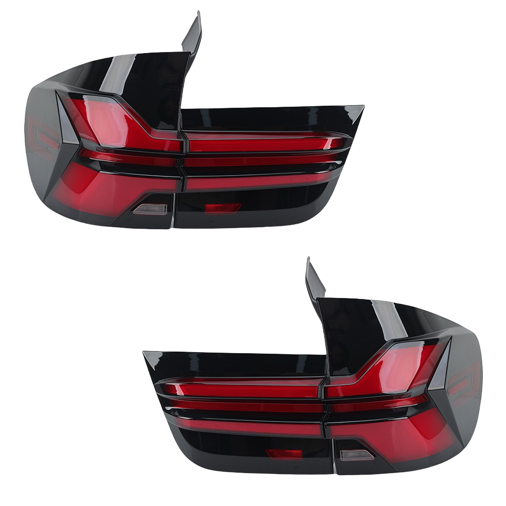 Top Gear Motors Full LED Tail Light Assembly Pair Left and Right for BMW X5 E70 2007–2013 Black Housing Red Lens