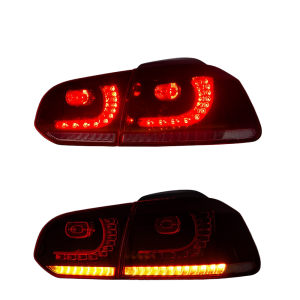 Top Gear Motors 2010-2014 Volkswagen Golf Gti Left and Right Clear LED Sequential Tail Light Assembly Pair