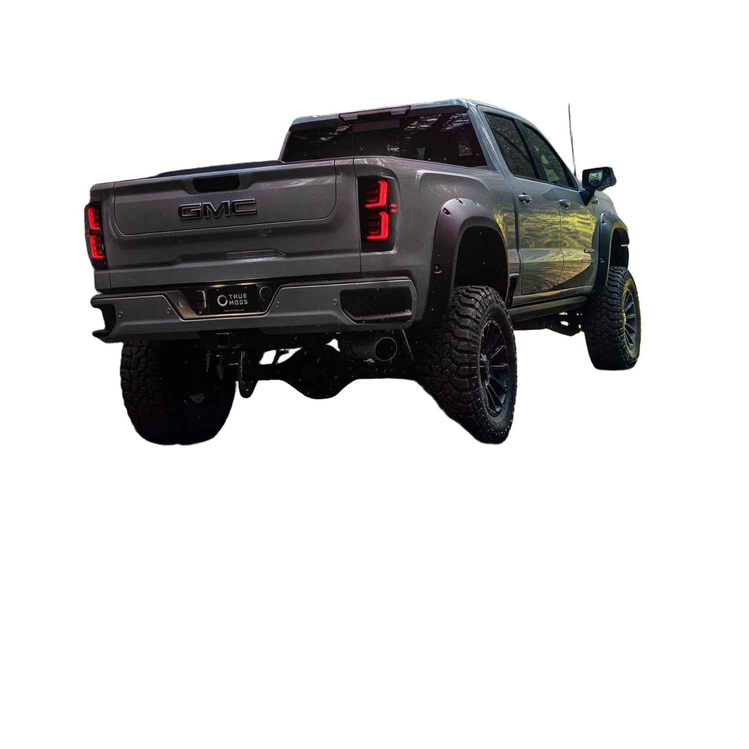 TRUE MODS Smoked Full LED Tail Light Assembly Replacement for 2019-2026 GMC Sierra 1500 & 2020-2026 GMC Sierra 2500 3500 HD w/ Stock LED Taillight Aftermarket Custom Rear Brake Stop Turn Signal Lamp