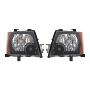 Top Gear Motors Halogen Composite Headlight Assembly Pair Left and Right for Nissan Xterra 2005–2015 Black Housing