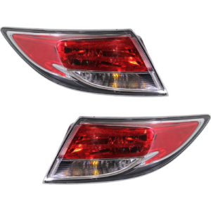 Top Gear Motors Halogen Tail Light Pair Driver and Passenger Side for 2009-2013 MAZDA Mazda6 Red Lens