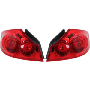 Top Gear Motors Halogen Tail Light Pair Driver and Passenger Side for 2007-2015 INFINITI Q40 Red Lens