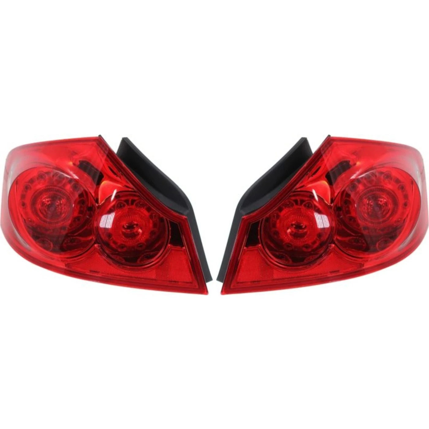 Top Gear Motors Halogen Tail Light Pair Driver and Passenger Side for 2007-2015 INFINITI Q40 Red Lens