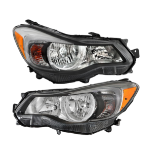 Top Gear Motors Halogen Headlight Assembly Pair for 2012-2015 Subaru Impreza and 2013-2016 XV Crosstrek Chrome Clear Lens