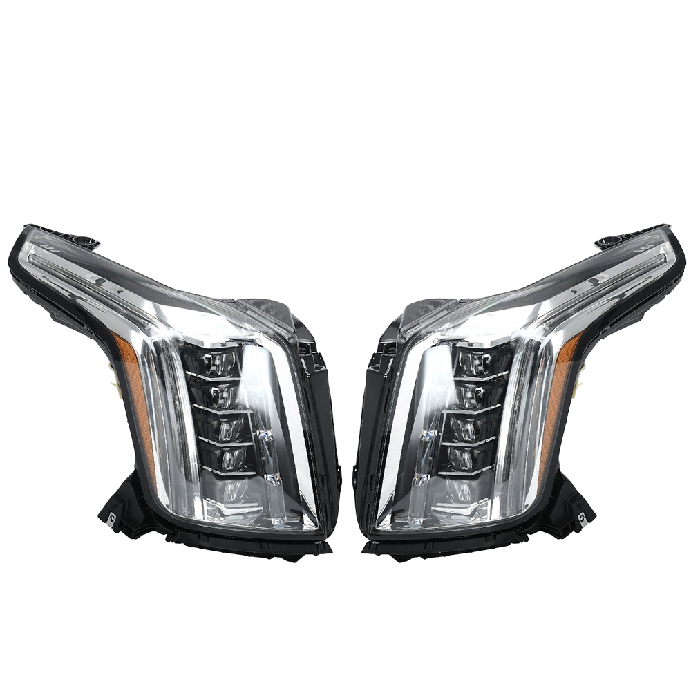 Top Gear Motors Chrome LED Headlight Assembly Pair Set of 2 Left Right for 2015-2020 CADILLAC Escalade