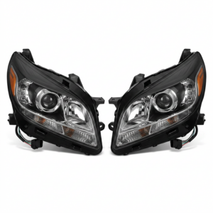 Spec-D Tuning Black Projector Headlights Compatible with 2013-2015 Chevy Malibu, 2016 Chevy Malibu Limited, Left + Right Pair Headlamps Assembly