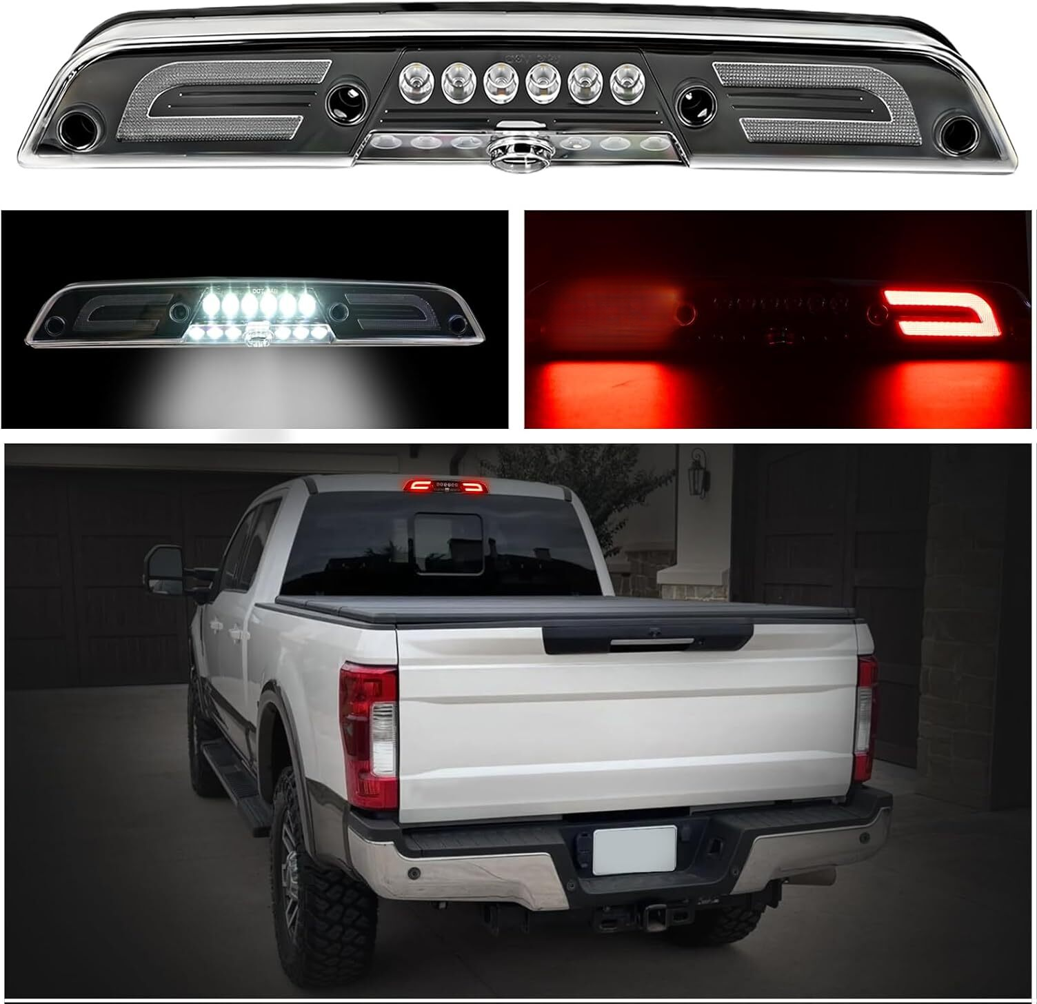 Top Gear Motors Black LED Third Brake Light for 2017-2025 FORD F-150/F-250/F-350 Red Lens - Image 2