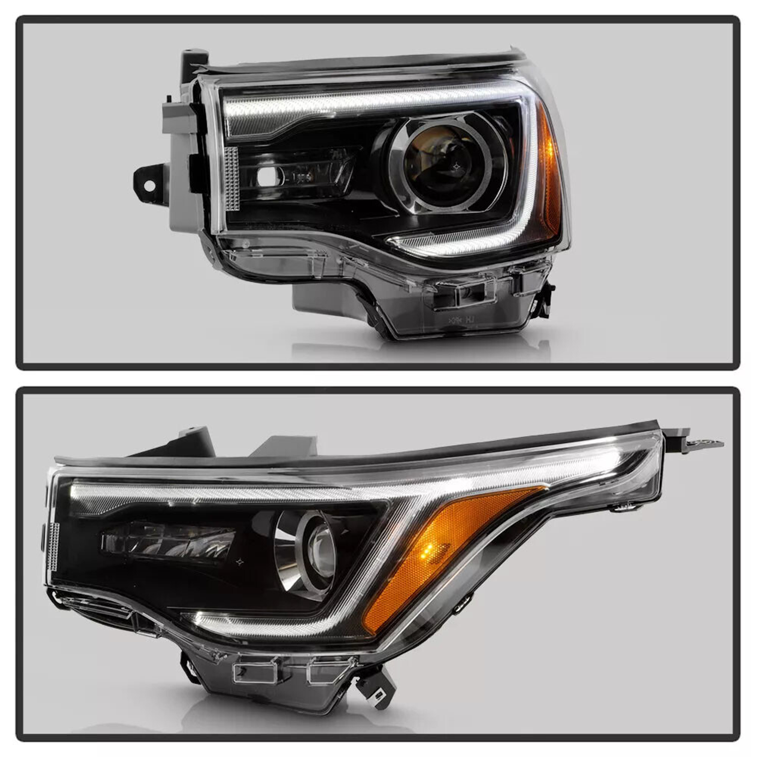 Top Gear Motors Halogen Projector Headlight Assembly Pair Left and Right for GMC Acadia 2017–2019 Black Housing LED DRL Clear Lens