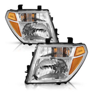 Top Gear Motors Halogen Headlight Assembly Pair Left and Right for 2005-2008 Nissan Frontier and 2005-2007 Pathfinder Chrome Housing Clear Lens