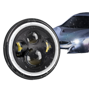 Top Gear Motors Black LED Headlight Pair Driver and Passenger Side for 1980 JEEP Gladiator Smoke/tinted Lens