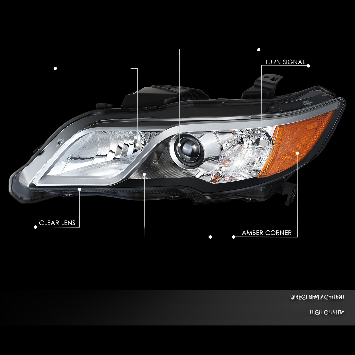 Top Gear Motors Projector Headlight for 2013-2015 ACURA RDX Left Driver Side - Image 2