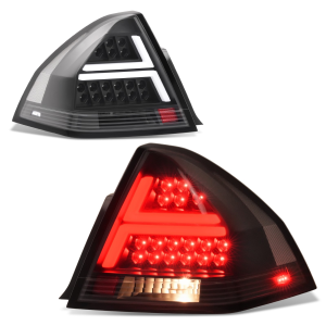 Top Gear Motors 2006-2016 CHEVROLET Impala Limited Clear Black LED Tube Taillight Pair Left & Right Set of 2