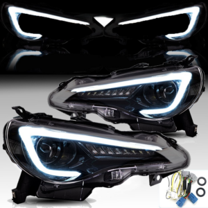 Top Gear Motors Headlight Assembly Pair Left and Right for 2012-2020 Toyota 86 and 2013-2020 Subaru BRZ and Scion Fr-s Black Housing Clear Lens