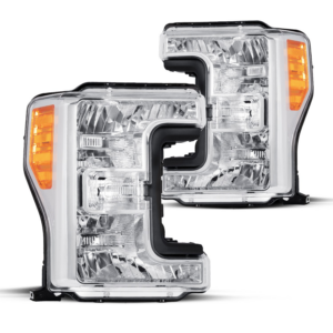 Top Gear Motors Halogen Chrome Headlight Pair Left and Right for 2017–2019 Ford F-250 F-350 F-450 F-550 Super Duty
