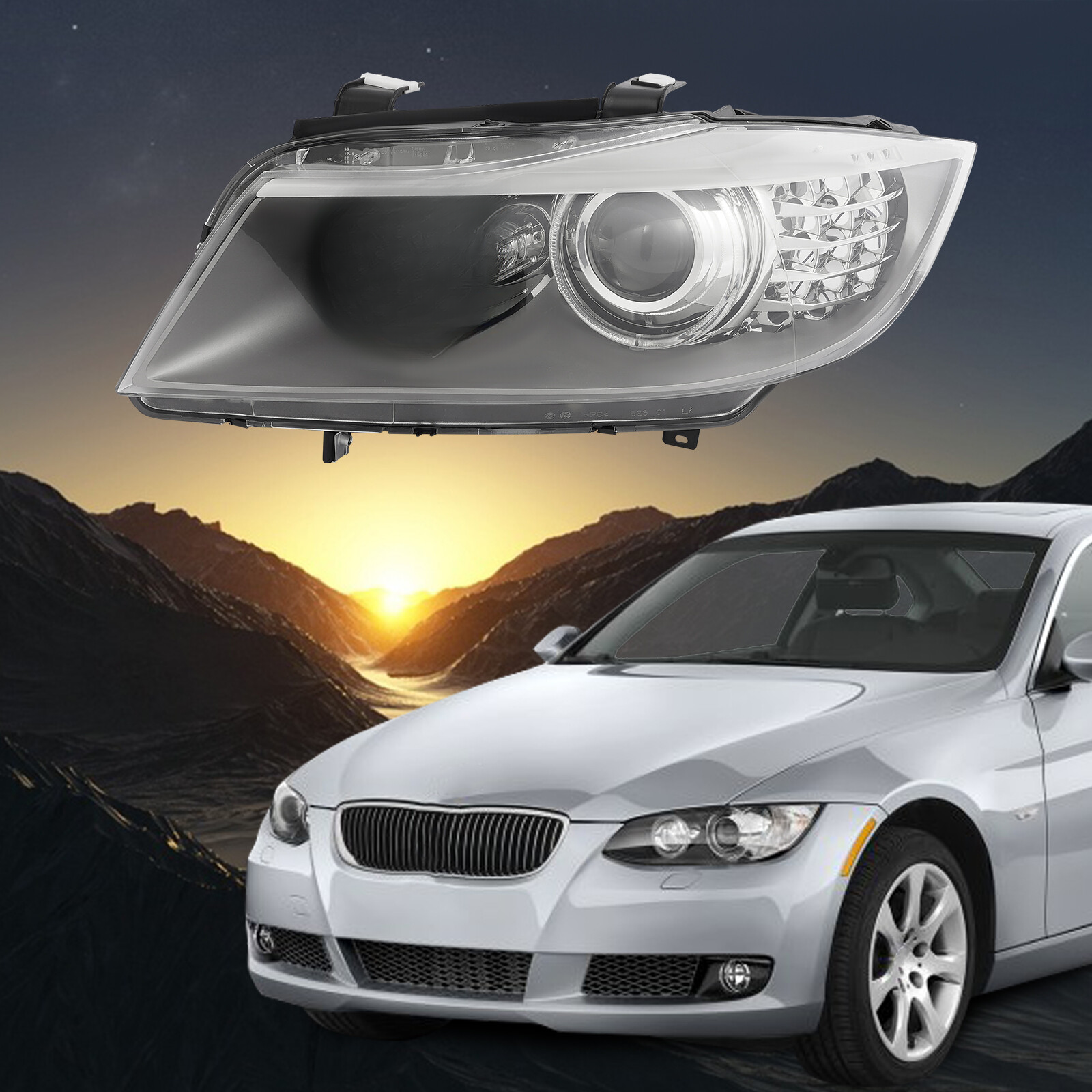 Top Gear Motors Black HID Headlight Driver Left Side for 2009-2011 BMW 3Series Clear Lens