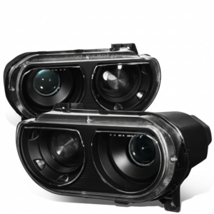 Top Gear Motors HID Projector Headlight Assembly Pair Left and Right for 2008–2014 Dodge Challenger Black Housing