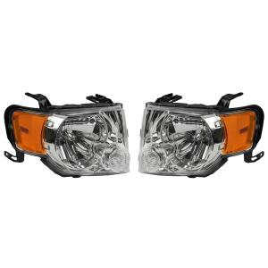 Top Gear Motors Headlight Assembly Pair Left and Right for Ford Escape 2008–2012 Clear Lens Direct Replacement