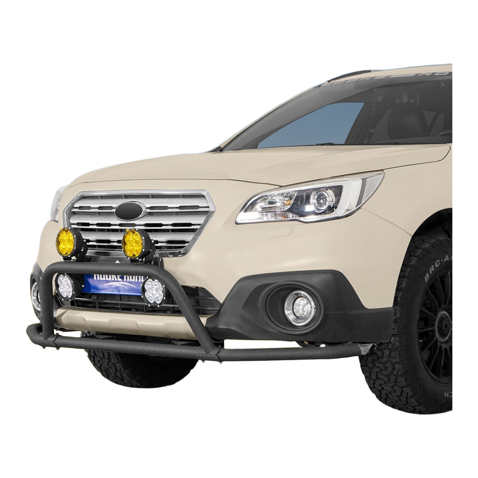 Top Gear Motors Black Front Bumper Rally Bar for 2015-2019 Subaru Outback Tubular Steel Bull Bar