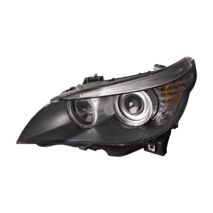 HeadlightsDepot Black Housing Halogen Headlight Compatible with BMW 528i 535i 550i Includes Left Driver Side Headlamp 63127177731