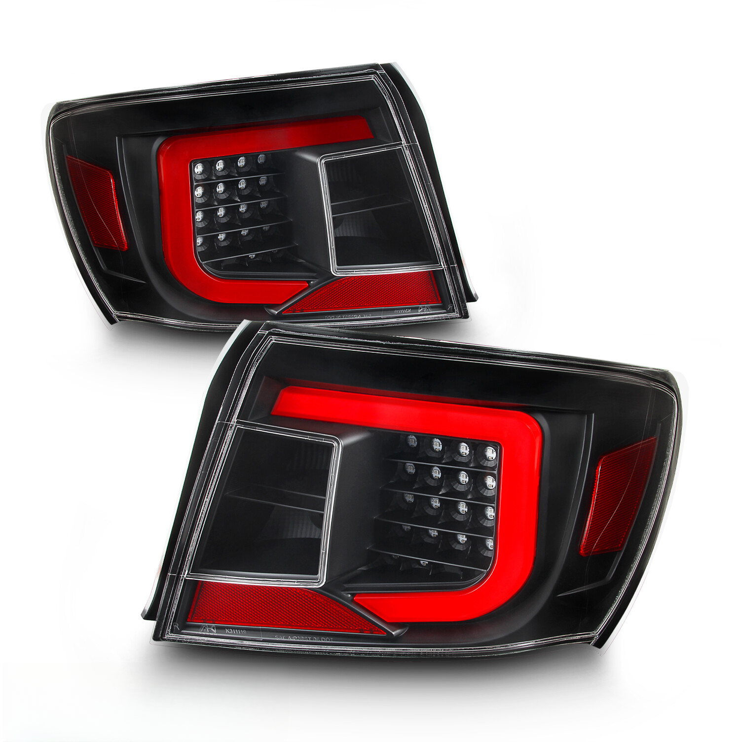 Top Gear Motors LED Tail Light Assembly Pair Left and Right for 2008–2011 Subaru Impreza and WRX Sedan Black Housing Clear Lens