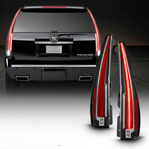 Top Gear Motors Black LED Tail Light Assembly Pair Left and Right for 2007-2014 Cadillac Escalade and Escalade ESV Clear Lens Direct Replacement